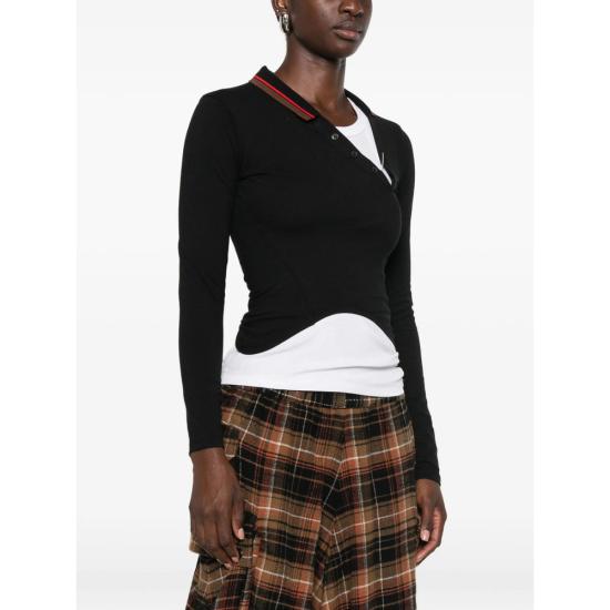 26FW 비비안웨스트우드 폴로 티셔츠 1H010007 J00AU N401 BLACK - VIVIENNE WESTWOOD