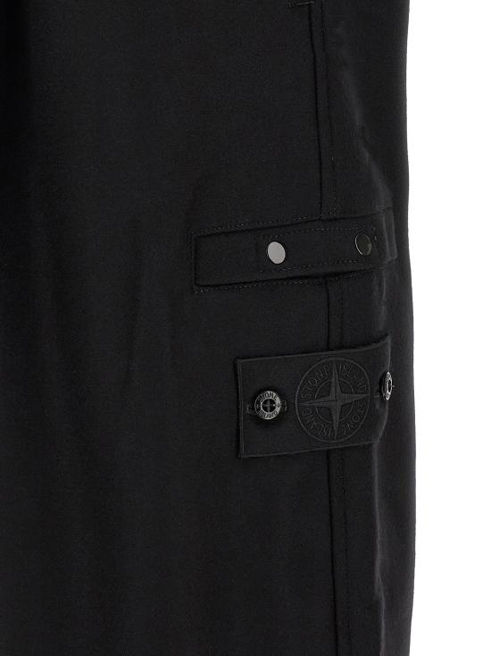 26FW 스톤 아일랜드 스트레이트 팬츠 배지  고스트 팬츠 블랙 - STONE ISLAND