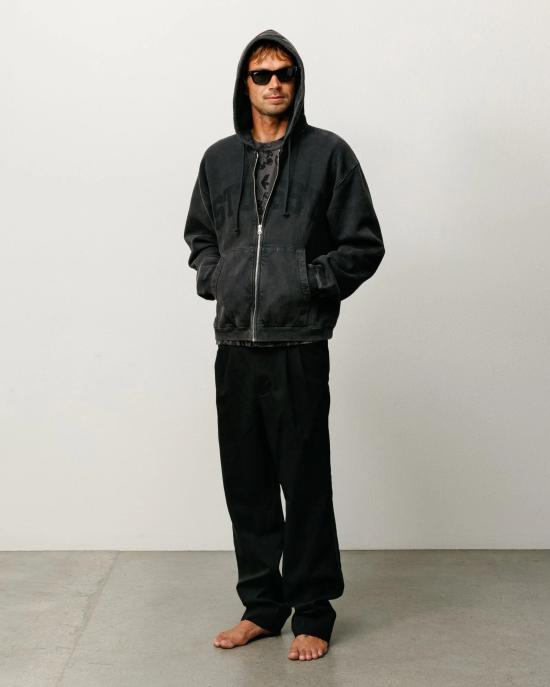 26FW 스투시 후드 티셔츠 118553 0034 WASHED BLACK - STUSSY