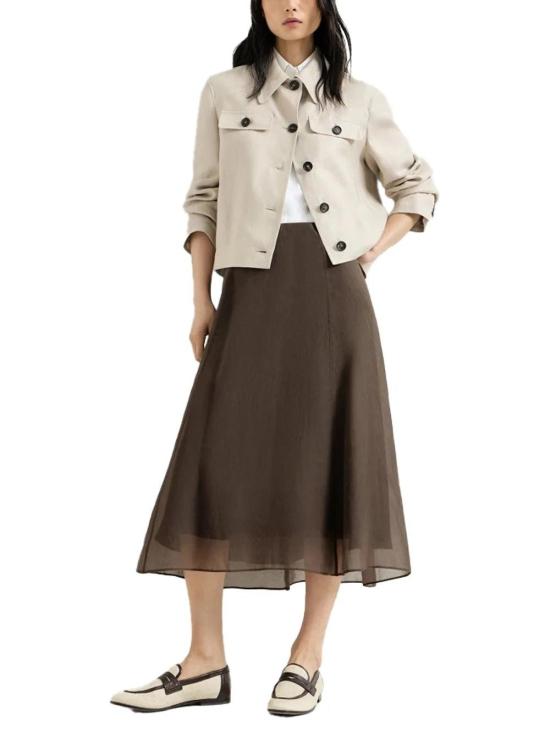  브루넬로 쿠치넬리 스커트 01a03d6b 7c38 78e1 ad10 64f30ba0d376 BROWN - BRUNELLO CUCINELLI