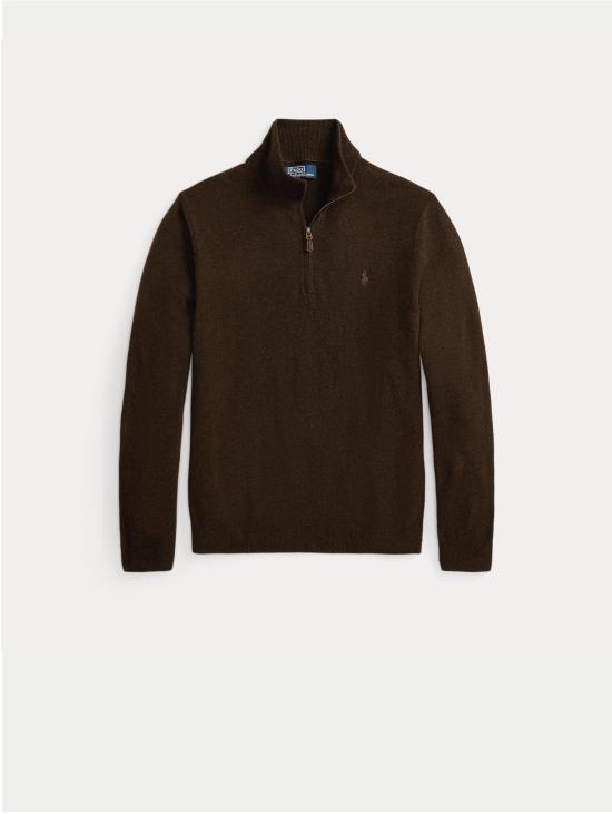 26FW 랄프 로렌 스웨터 Lana Marrone의 Maglia con Mezza 집업 - RALPH LAUREN