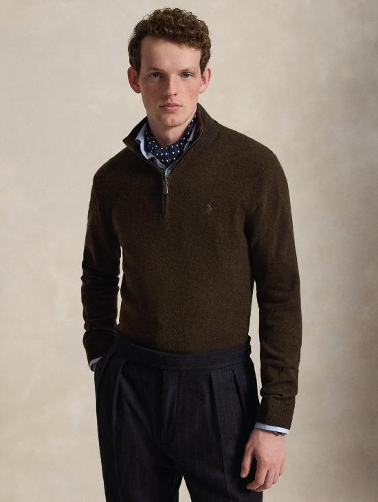 26FW 랄프 로렌 스웨터 Lana Marrone의 Maglia con Mezza 집업