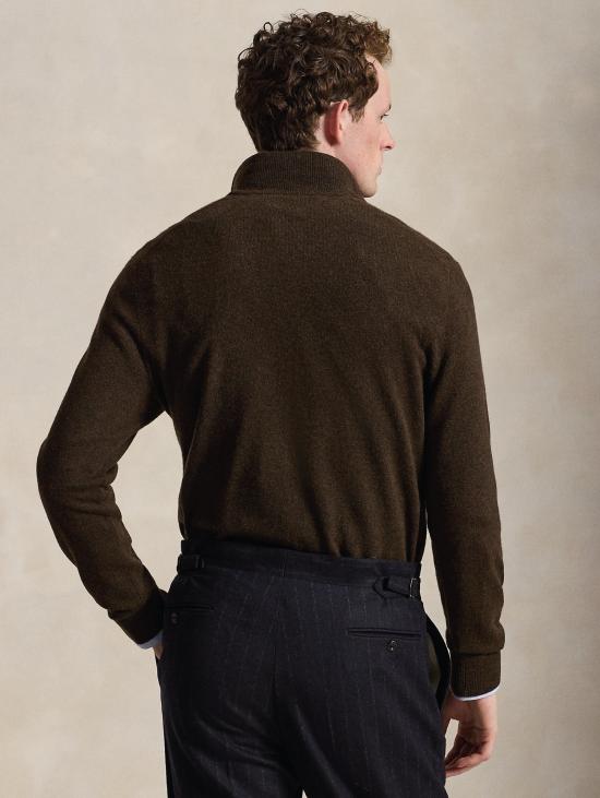 26FW 랄프 로렌 스웨터 Lana Marrone의 Maglia con Mezza 집업 - RALPH LAUREN
