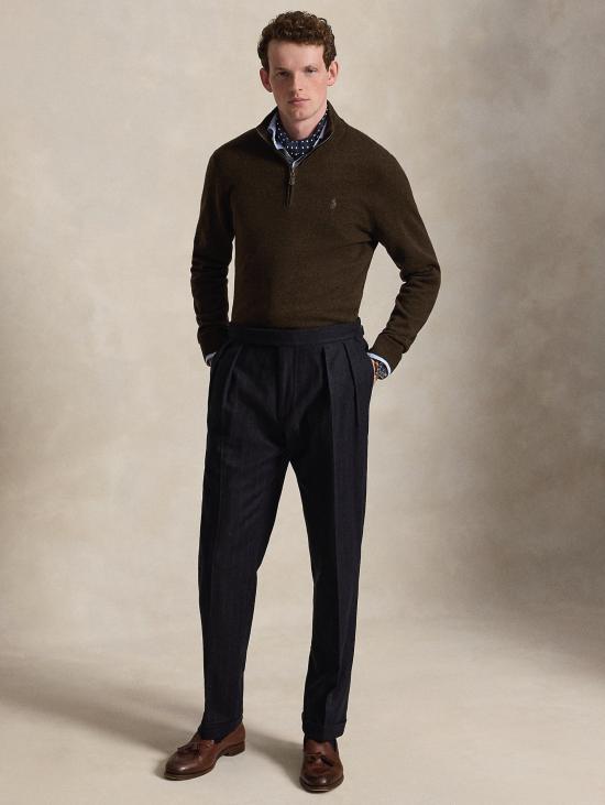 26FW 랄프 로렌 스웨터 Lana Marrone의 Maglia con Mezza 집업 - RALPH LAUREN