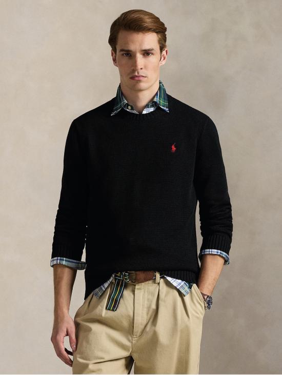 26FW 랄프 로렌 스웨터 코톤 레귤러 핏 Nero의 Maglia Girocollo