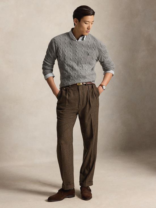 26FW 랄프 로렌 스웨터 라나와 캐시미어, 트레체 그리지오 소재의 말리아 - RALPH LAUREN