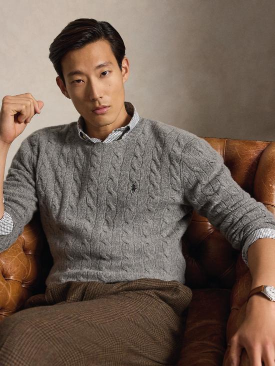 26FW 랄프 로렌 스웨터 라나와 캐시미어, 트레체 그리지오 소재의 말리아 - RALPH LAUREN