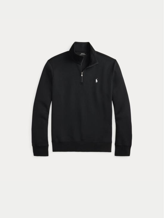 26FW 랄프 로렌 집업 니트 Maglia Doppia con Mezza Zip Nero의 펠파 - RALPH LAUREN