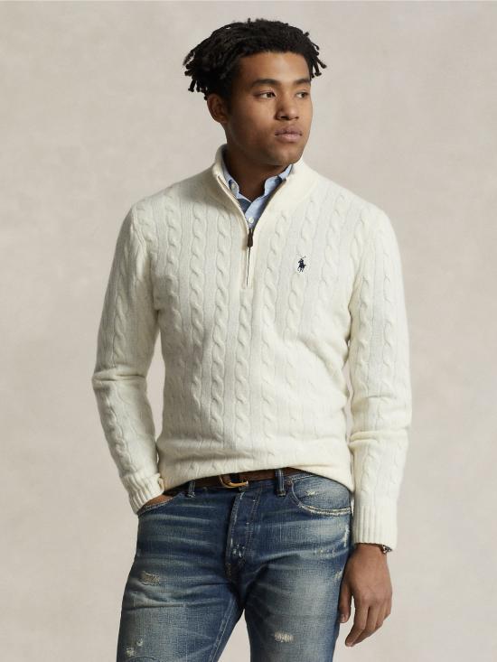 26FW 랄프 로렌 스웨터 말리아 메자 지프 어 트레체 크레마 - RALPH LAUREN
