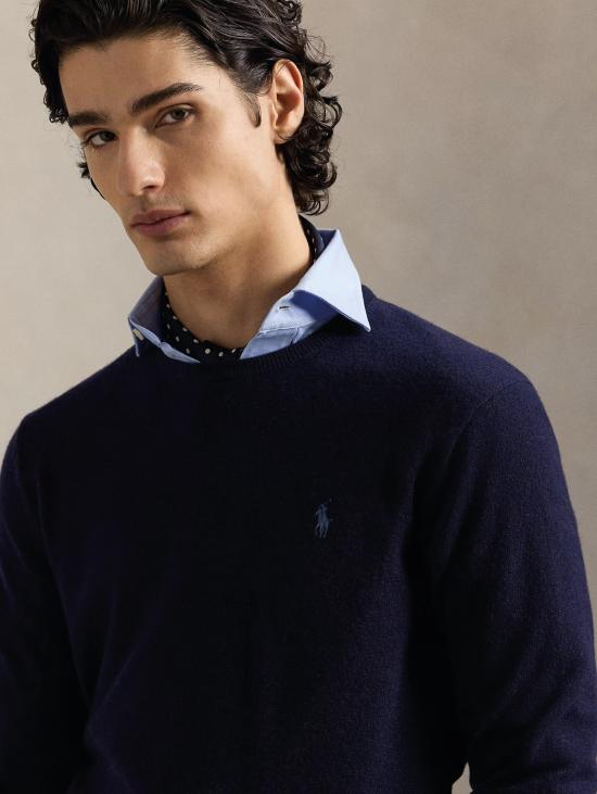 26FW 랄프 로렌 스웨터 라나 블루 색상의 마글리아 지로콜로 - RALPH LAUREN