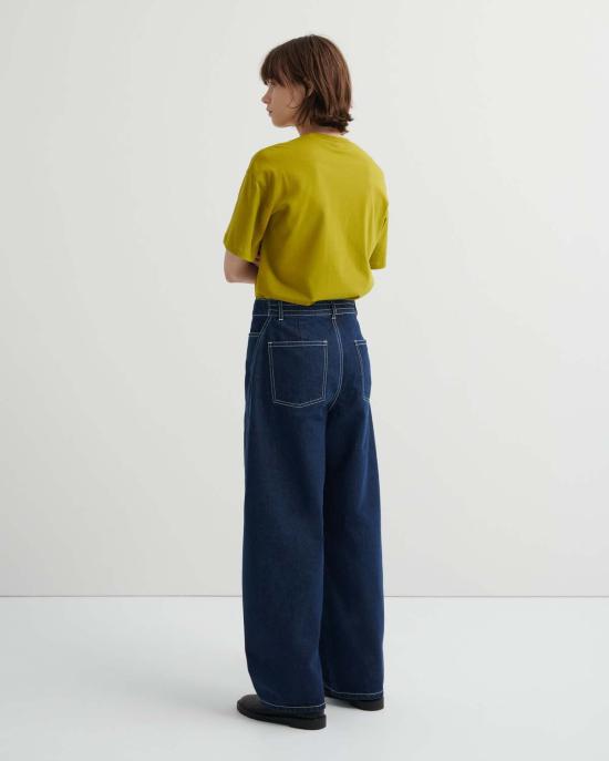 코우토우 데님 팬츠 카우토우 트위스트 진 인디고 데님 - KOWTOW