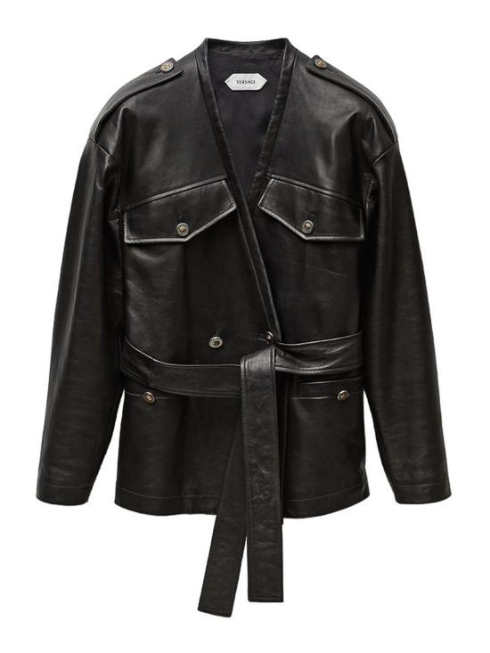 26FW 베르사체 가죽 자켓 1A1888710263331B000 BLACK