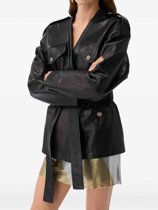 26FW 베르사체 가죽 자켓 1A1888710263331B000 BLACK - VERSACE