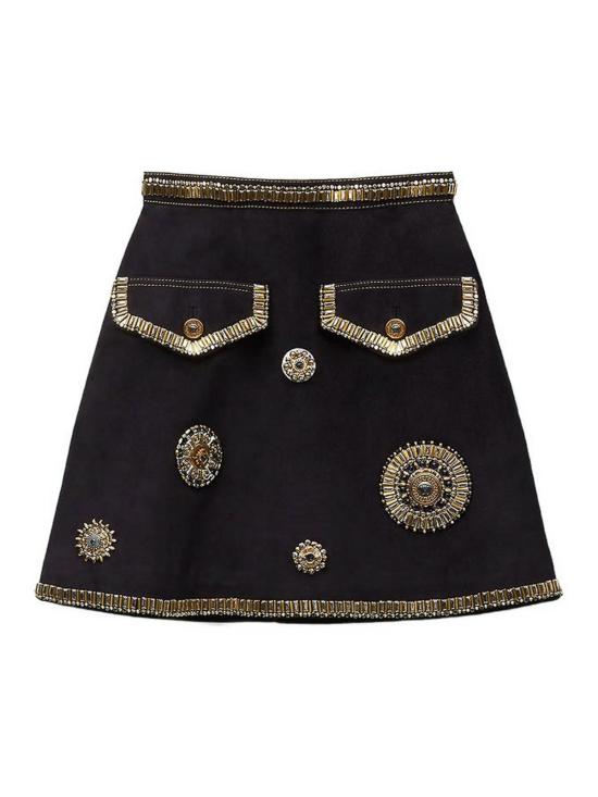 26FW 베르사체 미디 스커트 1A1863310258931US20 BLACK