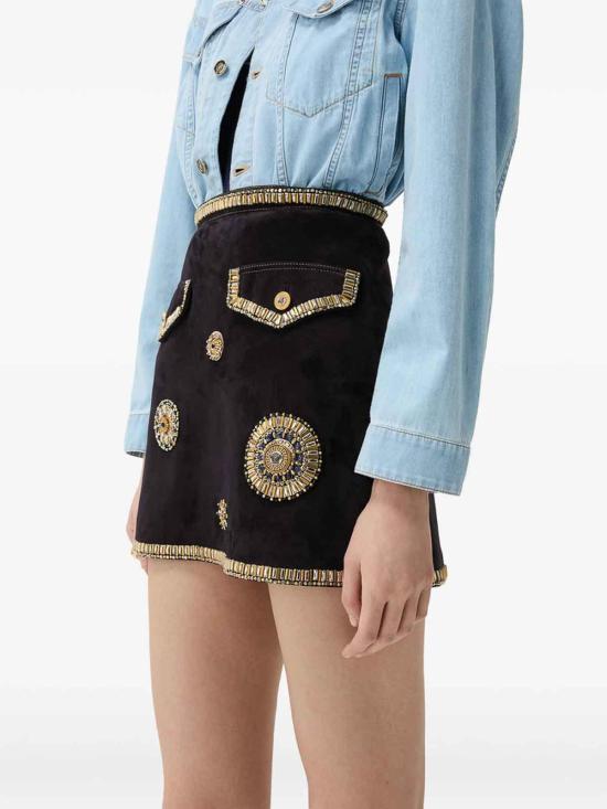 26FW 베르사체 미디 스커트 1A1863310258931US20 BLACK - VERSACE
