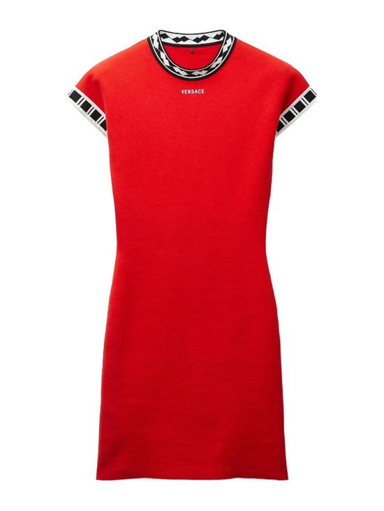 26FW 베르사체 숏 원피스 1A1835610257671RC90 RED