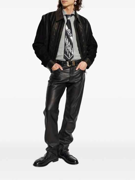 26FW 베르사체 가죽 자켓 1A1863410258971B000 BLACK - VERSACE