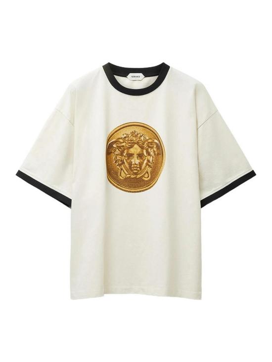 26FW 베르사체 반팔 티셔츠 1A1873510260931W790 WHITE