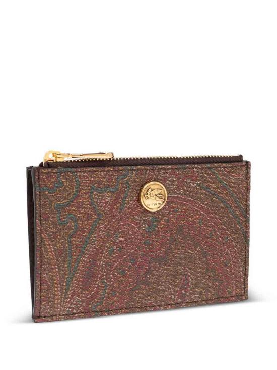 26FW 에트로 페이즐리 집 카드 홀더 WP2E0002AA027M0019 BROWN - ETRO