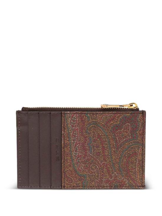 26FW 에트로 페이즐리 집 카드 홀더 WP2E0002AA027M0019 BROWN - ETRO