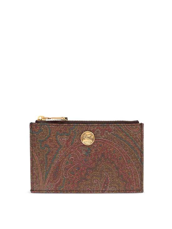 26FW 에트로 페이즐리 집 카드 홀더 WP2E0002AA027M0019 BROWN