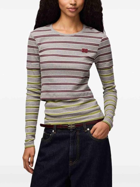 26FW 가니 반팔 티셔츠 A1040472431 DARK RED - GANNI