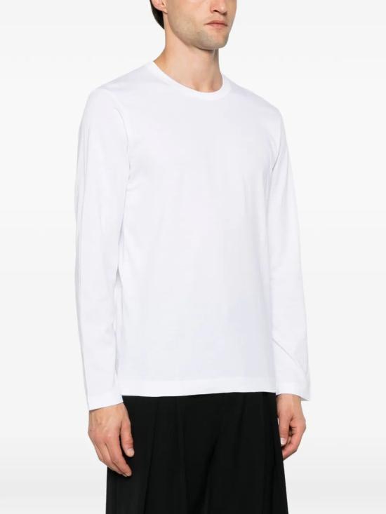 26FW 꼼데가르송 롱슬리브 로고 프린트 티셔츠 FZ T003 PER 4 WHITE - COMME DES GARCONS