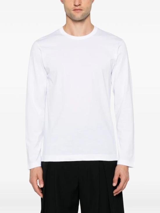 26FW 꼼데가르송 롱슬리브 로고 프린트 티셔츠 FZ T003 PER 4 WHITE - COMME DES GARCONS