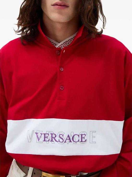 26FW 베르사체 폴로 티셔츠 1A1839110254291RC40 RED - VERSACE