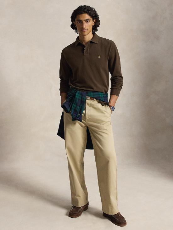 26FW 랄프 로렌 폴로 티셔츠 폴로 마니카 룽가 커스텀 슬림핏 마로네 - RALPH LAUREN