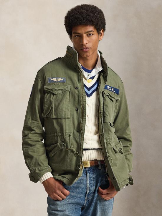 26FW 랄프 로렌 자켓 Giacca 필드 재킷 및 Patch Verde Militre