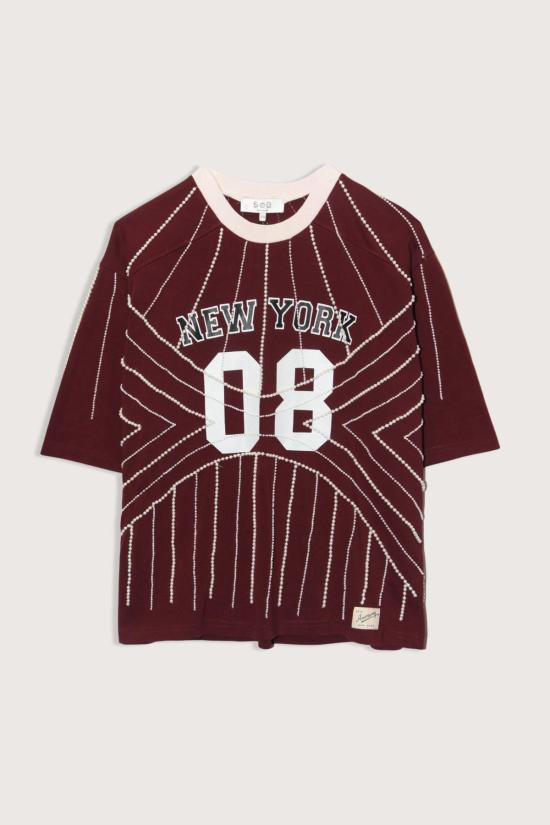  씨뉴욕 반팔 티셔츠 Sea Ny Quinn 티셔츠 버건디