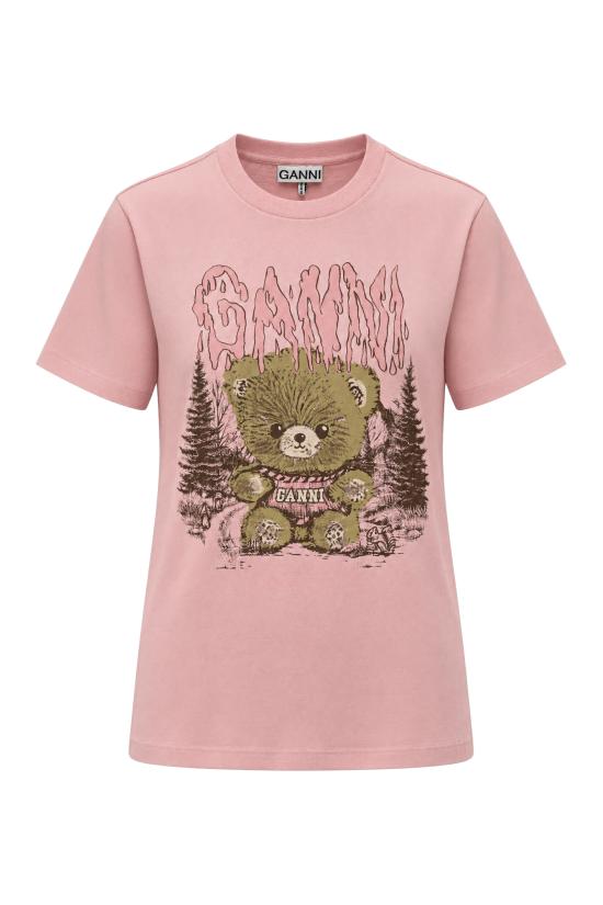 26FW 가니 반팔 티셔츠 A105033311026 868 CHALK PINK
