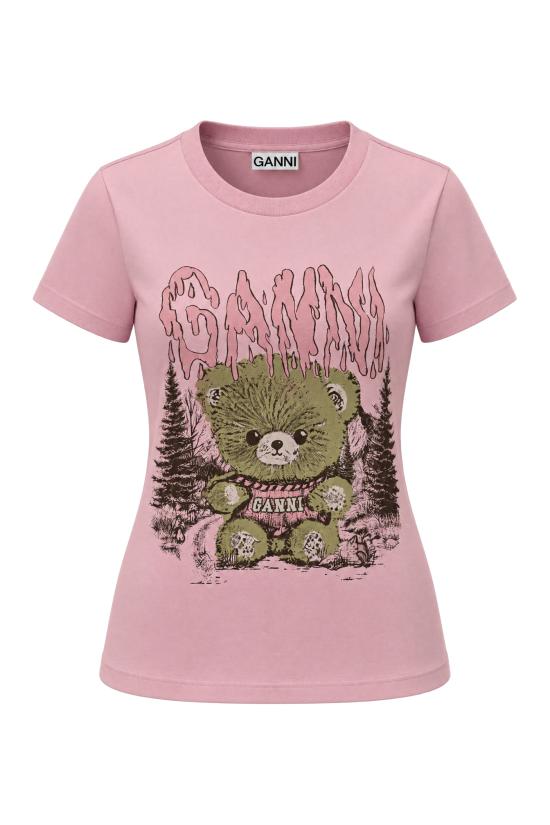26FW 가니 반팔 티셔츠 A105030711026 868 CHALK PINK