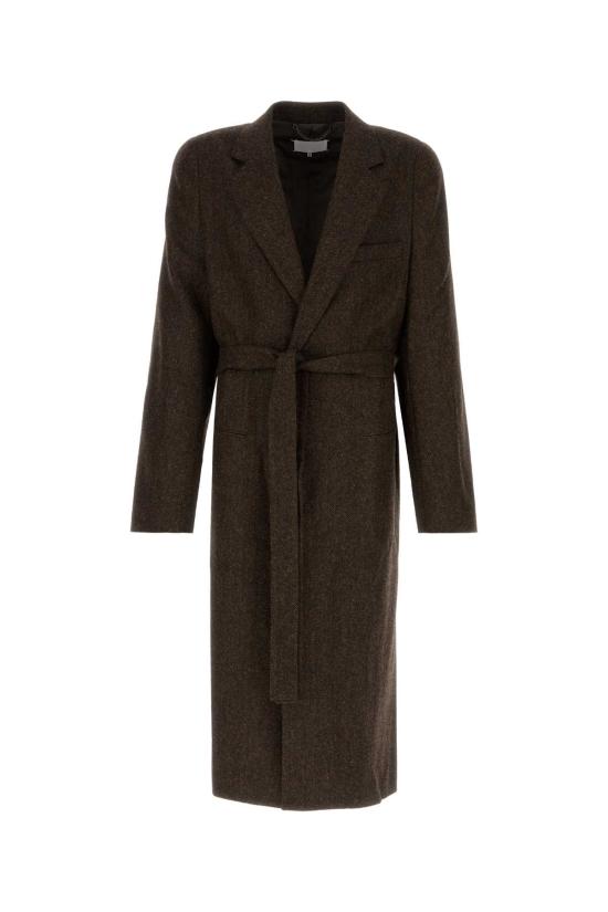 26FW 마르지엘라 벨티드 헤링본 울 코트 S67AA0087S54246 003F Brown
