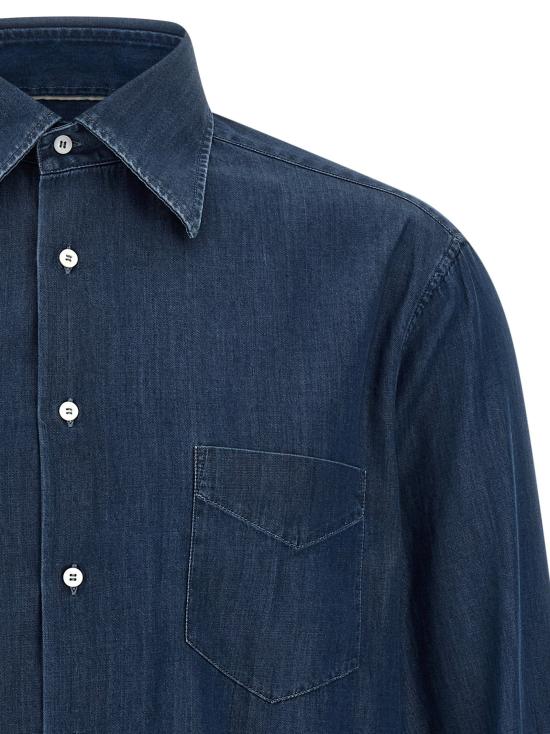  브루넬로 쿠치넬리 셔츠 LDMR6830621C003 BLUE - BRUNELLO CUCINELLI