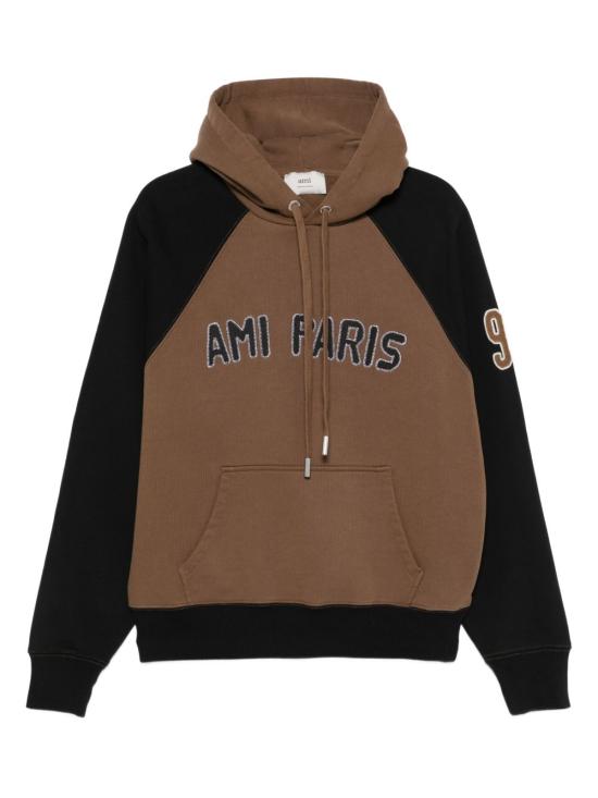  아미 ADC 로고 자수 레글런 후디 HSW7687472162 AI25 BROWN