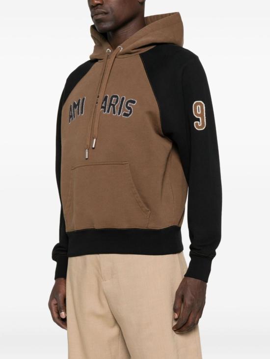 아미 ADC 로고 자수 레글런 후디 HSW7687472162 AI25 BROWN - AMI