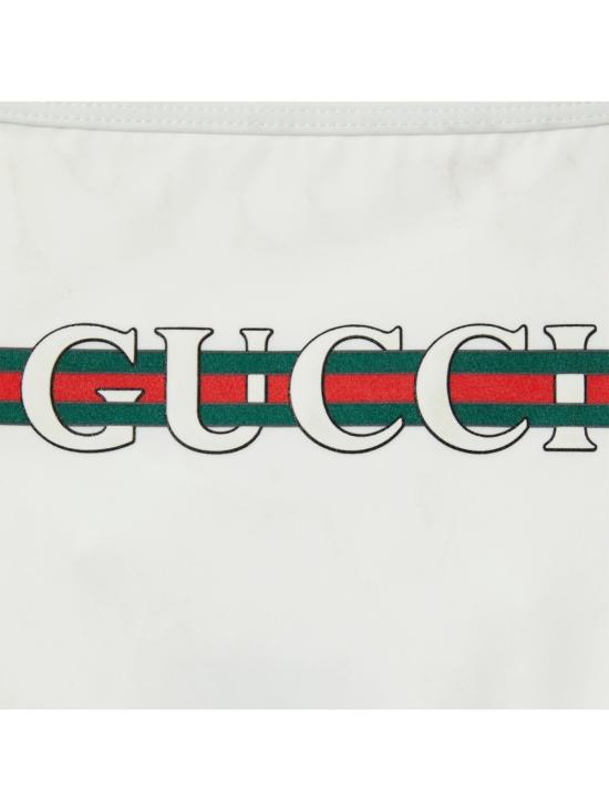  [키즈] 구찌 쇼츠/버뮤다 키즈 수영 반바지 바디 로고 화이트 - GUCCI