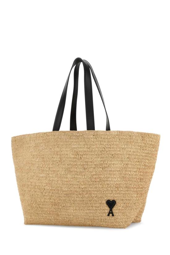26SS 아미 빅 하트 로고 라피아 토트백 ULL740AW0036 113 BEIGE - AMI