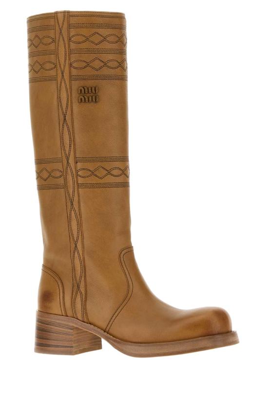 26FW 미우미우 부츠 5W765EF050D7T F0054 BROWN - MIU MIU