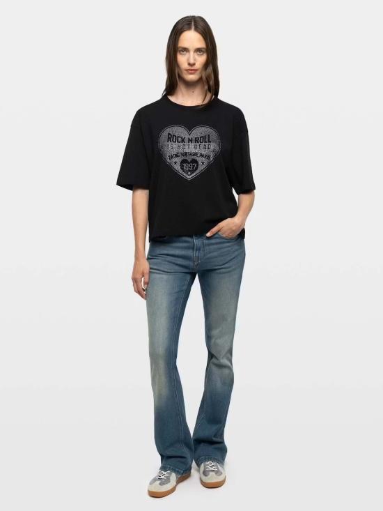  자딕앤볼테르 반팔 티셔츠 Zadig & Voltaire Taida 티셔츠 블랙 - ZADIG & VOLTAIRE