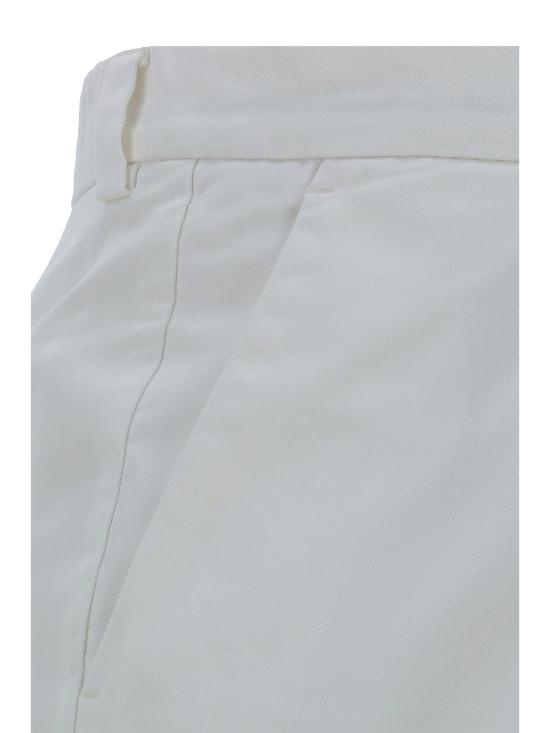 26FW 브루넬로 쿠치넬리 플리츠 레저 코튼 개버딘 팬츠 M252DE1450 C2200 WHITE - BRUNELLO CUCINELLI