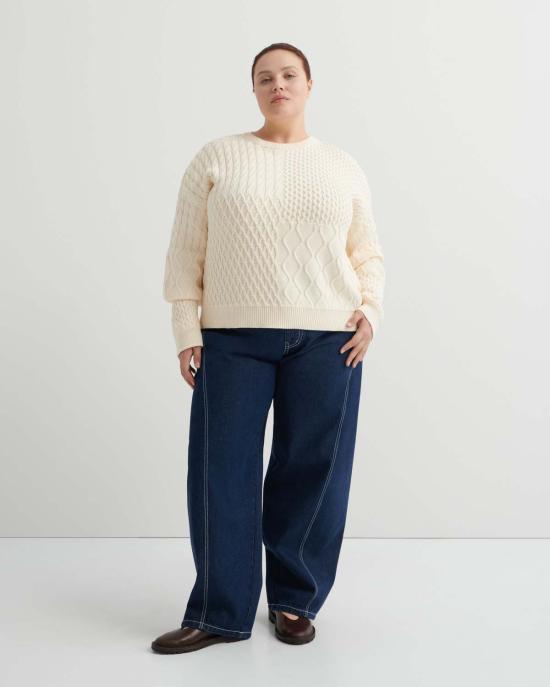  코우토우 스웨터 카우토우 패치워크 점퍼 초크 - KOWTOW