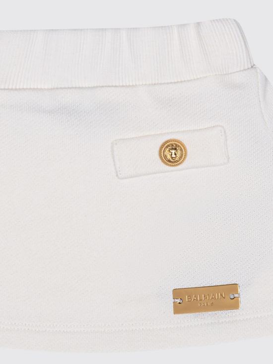 26FW [키즈] 발망 스커트 BZ7011Z3183 102 Yellow Cream - BALMAIN