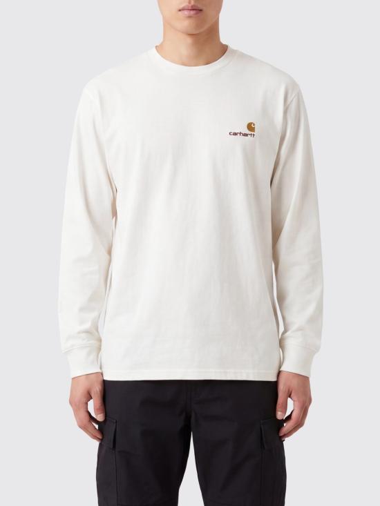 26FW 칼하트 WIP 아메리칸 스크립트 롱슬리브 티셔츠 I029955 02XX White
