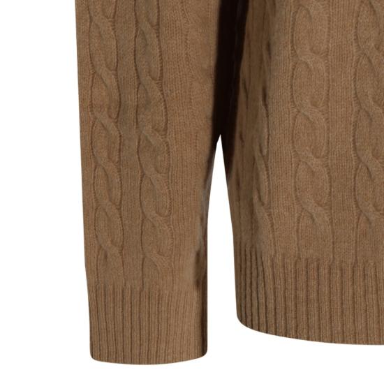 26FW 폴로 랄프로렌 포니 자수 케이블 니트 점퍼 710876766006 Brown - POLO RALPH LAUREN