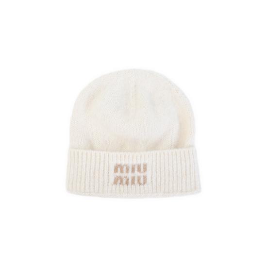 26FW 미우미우 모헤어 비니 5HC378 2CQD F0009 BIANCO - MIU MIU