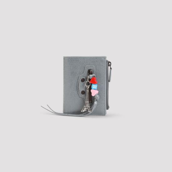 26FW 발렌시아가 르 시티 바이폴드 지갑 램스킨 846360 2ACOT 4751 BLUE GREY - BALENCIAGA