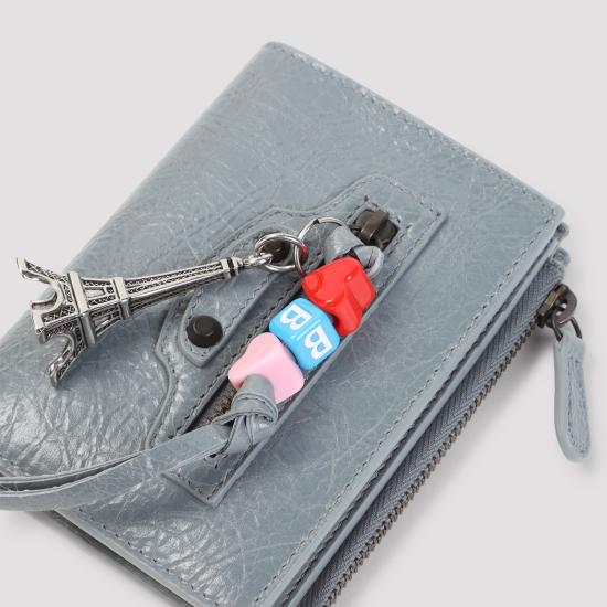 26FW 발렌시아가 르 시티 바이폴드 지갑 램스킨 846360 2ACOT 4751 BLUE GREY - BALENCIAGA